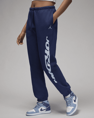 Nike Jordan Brooklyn Fleece Women s Trousers Blue Cotton Polyester